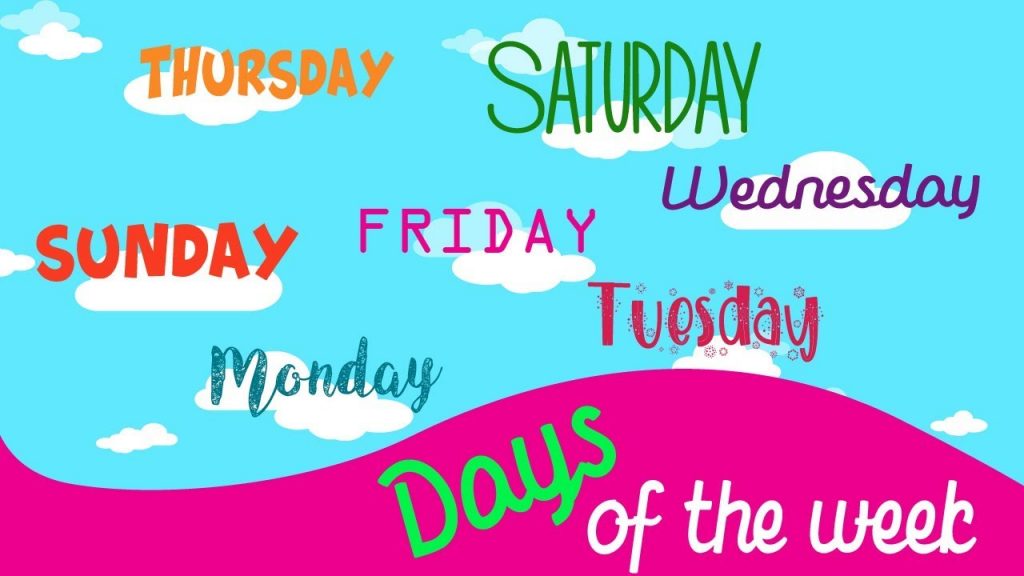 Cách viết các ngày trong tuần (Days of week)